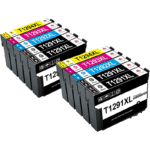 Conjunto 10 Tinteiros Epson T1291 T1292 T1293 T1294 Compatíveis - Image 2