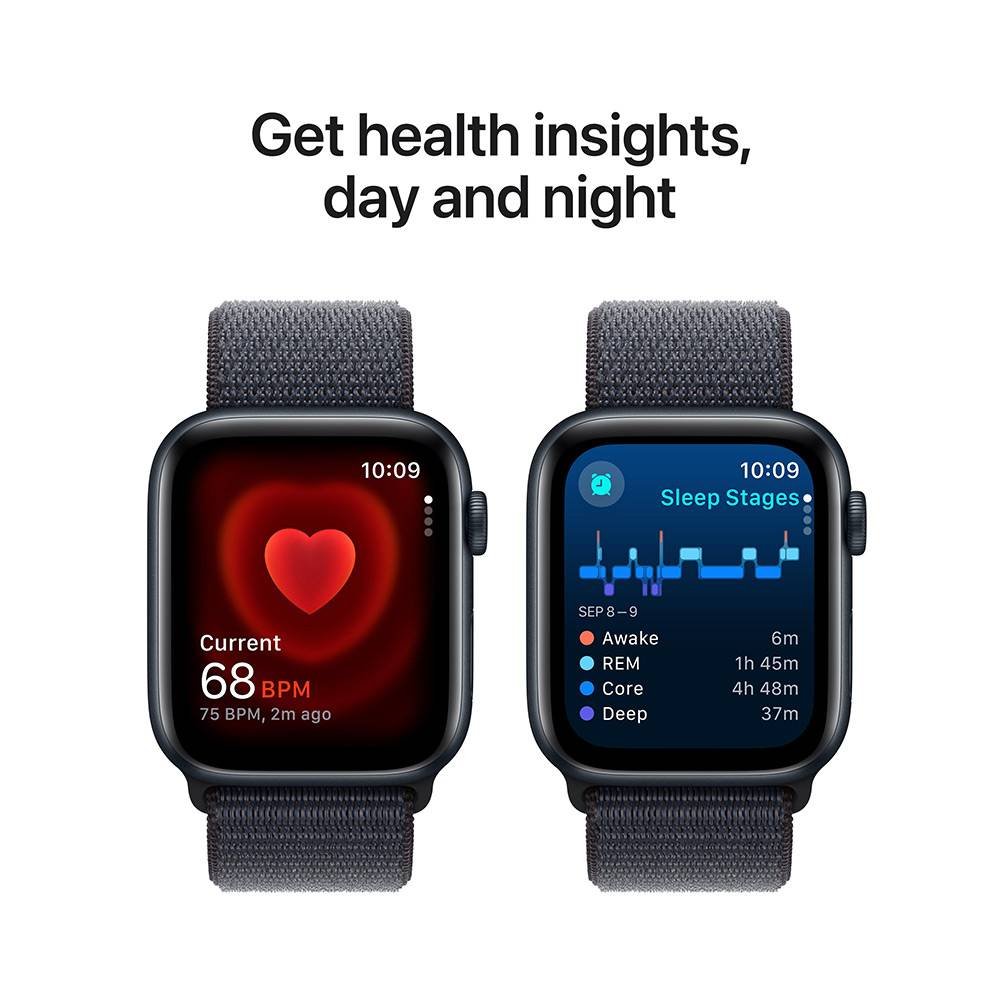 Apple Watch SE (2024) GPS 44mm Alumínio Meia-noite c/ Loop Desportiva Tinto - Image 3