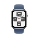 Apple Watch SE (2024) GPS 44mm Alumínio Prateado c/ Bracelete Desportiva Azul Denim - Medium/Large - Image 4