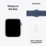 Apple Watch SE (2024) GPS 44mm Alumínio Prateado c/ Bracelete Desportiva Azul Denim - Medium/Large - Image 2
