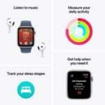 Apple Watch SE (2024) GPS 44mm Alumínio Luz das Estrelas c/ Loop Desportiva Verde Lago - Image 6