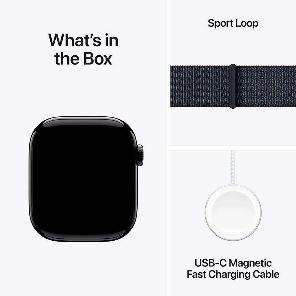 Apple Watch Series 10 GPS 42mm Alumínio Preto Brilhante c/ Bracelete Loop Desportiva Tinto - Image 3