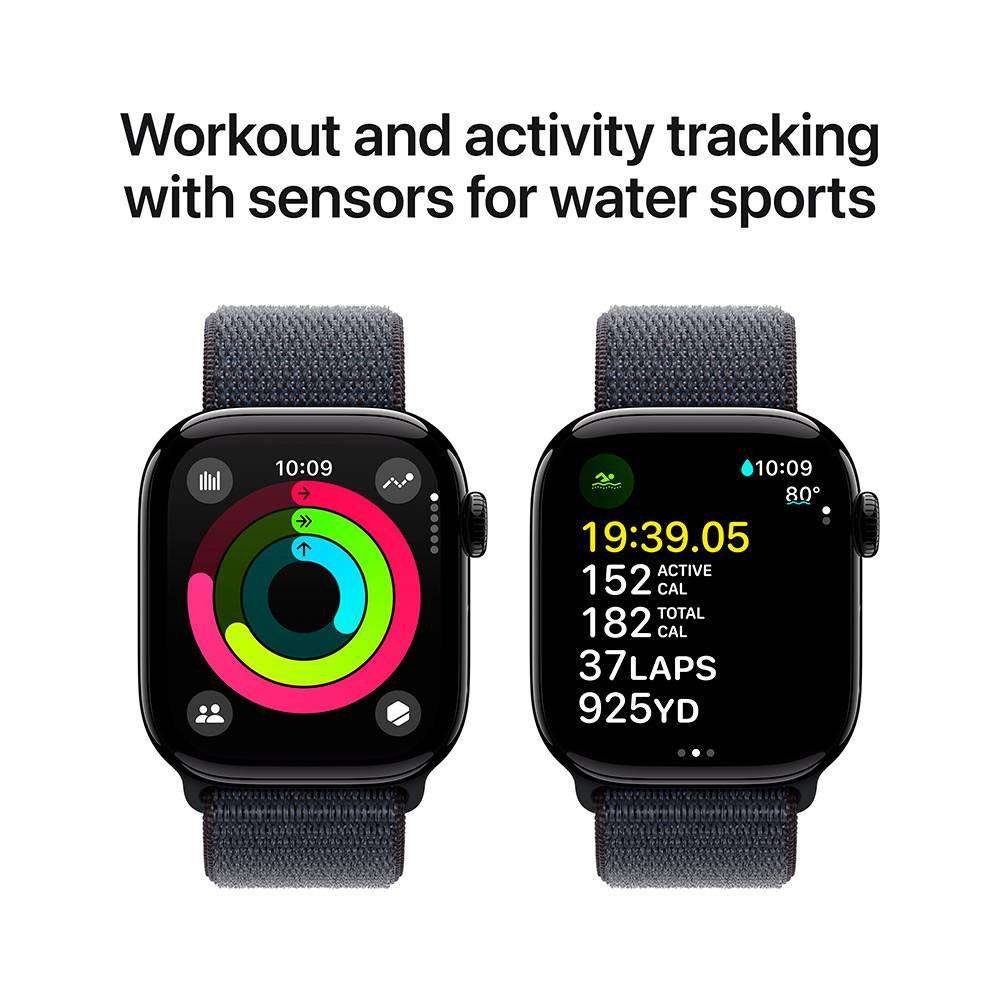 Apple Watch Series 10 GPS 42mm Alumínio Preto Brilhante c/ Bracelete Loop Desportiva Tinto - Image 8