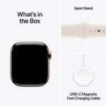 Apple Watch Series 10 GPS + Cellular 42mm Titânio Dourado c/ Bracelete Desportiva Luz das Estrelas - Medium/Large - Image 3