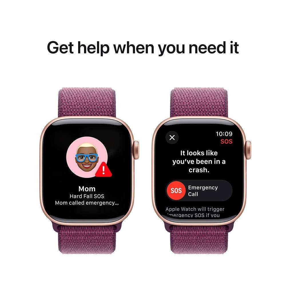Apple Watch Series 10 GPS 42mm Alumínio Rosa-dourado c/ Bracelete Loop Desportiva Ameixa - Image 6