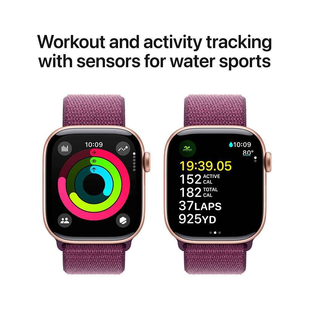 Apple Watch Series 10 GPS 42mm Alumínio Rosa-dourado c/ Bracelete Loop Desportiva Ameixa - Image 8