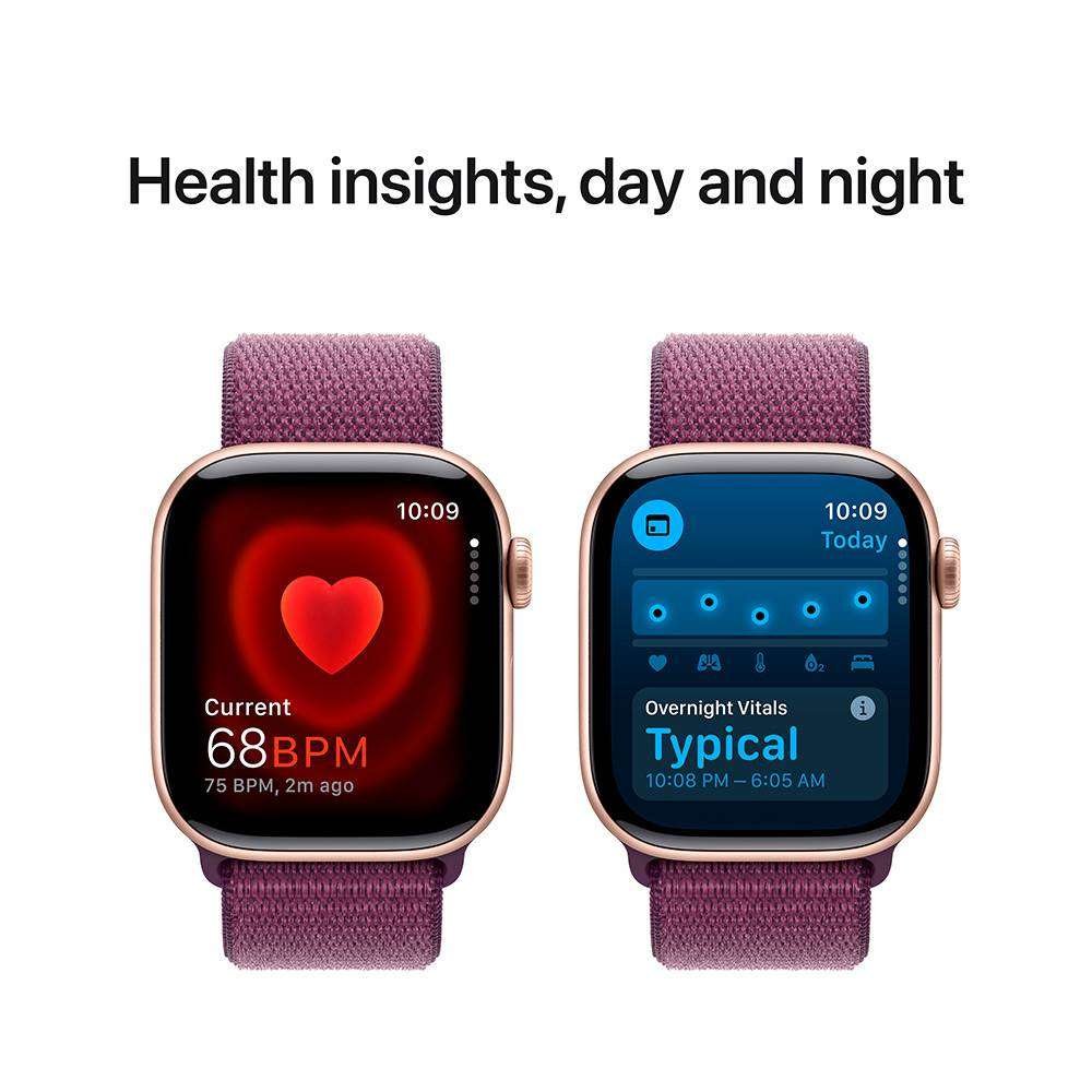 Apple Watch Series 10 GPS 42mm Alumínio Rosa-dourado c/ Bracelete Loop Desportiva Ameixa - Image 7