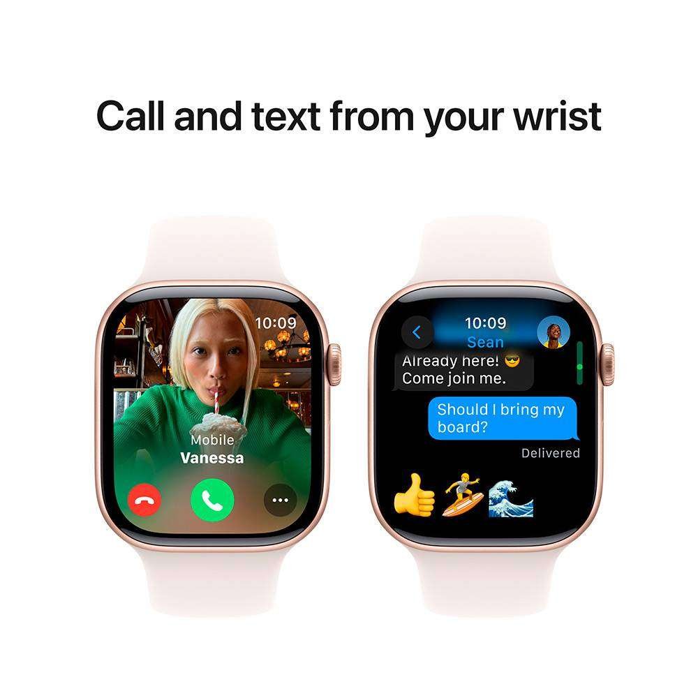 Apple Watch Series 10 GPS 46mm Alumínio Rosa-Dourado c/ Bracelete Desportiva Rosa leve - Medium/Large - Image 3