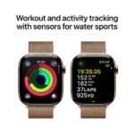 Apple Watch Series 10 GPS + Cellular 42mm Titânio Dourado c/ Bracelete Loop Milanesa Dourada - Image 5