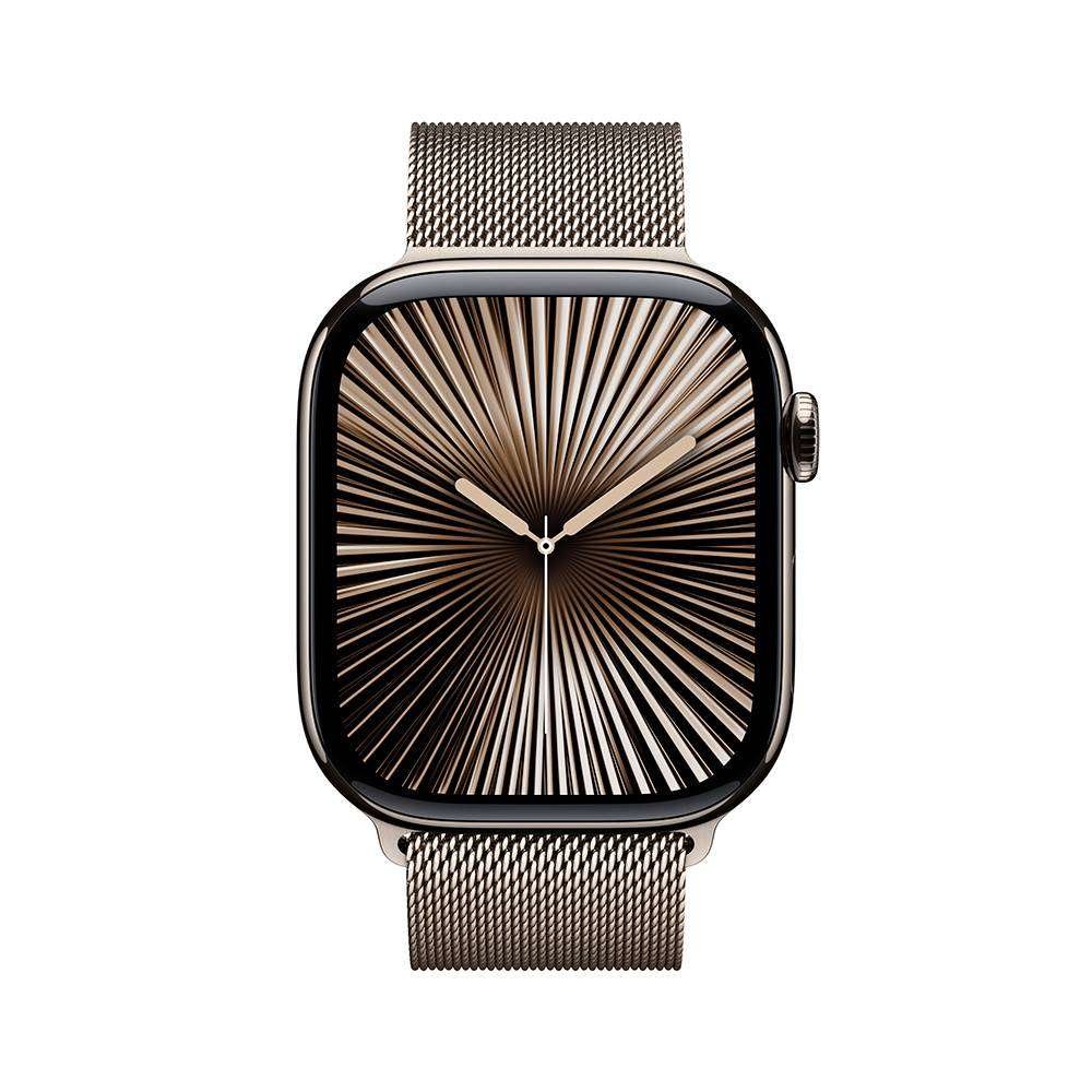 Apple Watch Series 10 GPS + Cellular 46mm Titânio Natural c/ Bracelete Loop Milanesa Natural - Small/Medium - Image 9