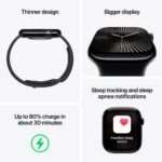 Apple Watch Series 10 GPS 42mm Alumínio Rosa-Dourado c/ Bracelete Desportiva Rosa leve - Small/Medium - Image 9