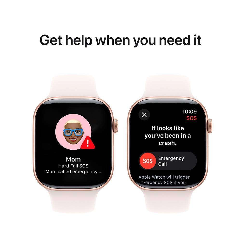 Apple Watch Series 10 GPS 42mm Alumínio Rosa-Dourado c/ Bracelete Desportiva Rosa leve - Small/Medium - Image 6