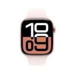 Apple Watch Series 10 GPS 42mm Alumínio Rosa-Dourado c/ Bracelete Desportiva Rosa leve - Small/Medium - Image 10