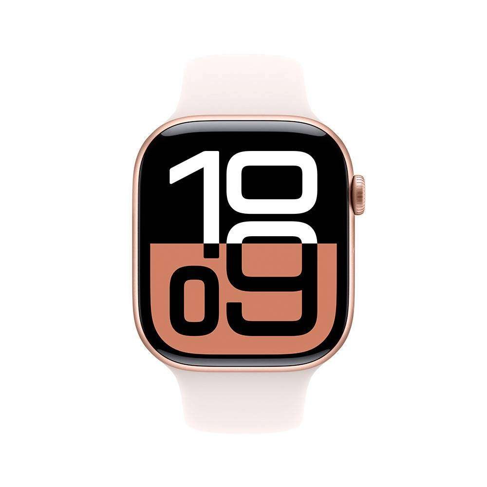 Apple Watch Series 10 GPS 42mm Alumínio Rosa-Dourado c/ Bracelete Desportiva Rosa leve - Small/Medium - Image 10