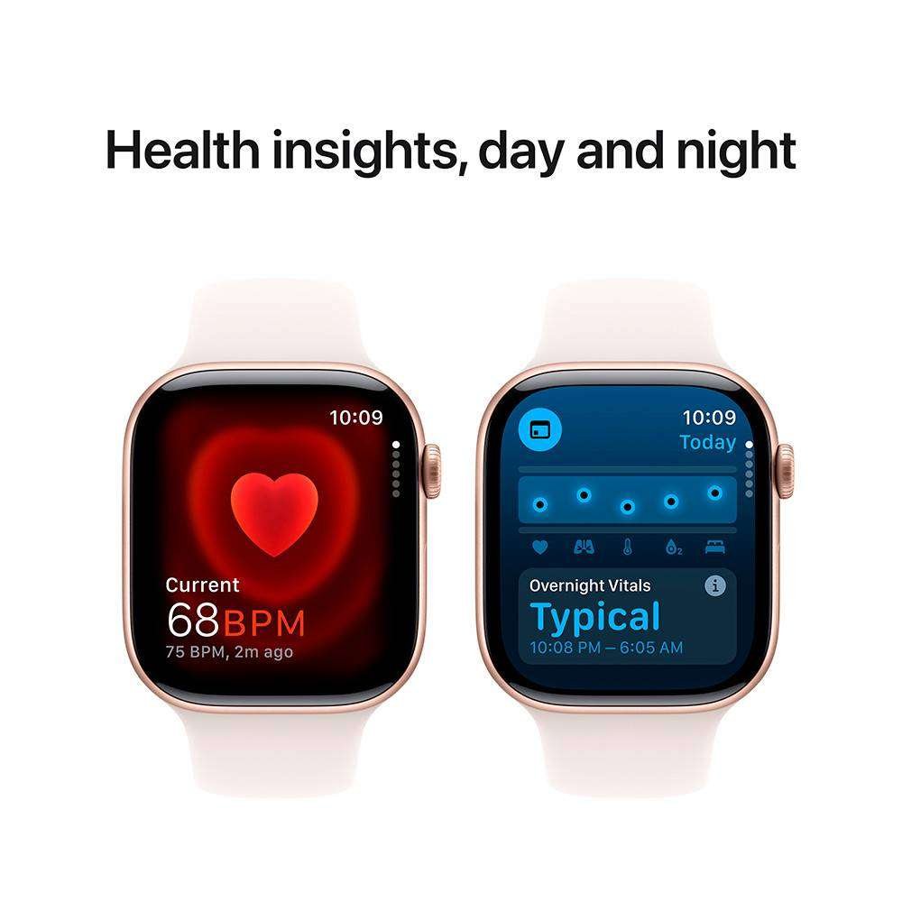 Apple Watch Series 10 GPS 42mm Alumínio Rosa-Dourado c/ Bracelete Desportiva Rosa leve - Small/Medium - Image 7