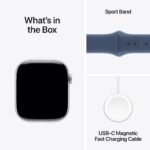Apple Watch Series 10 GPS + Cellular 46mm Alumínio Prateado c/ Bracelete Desportiva Azul denim - Medium/Large - Image 3