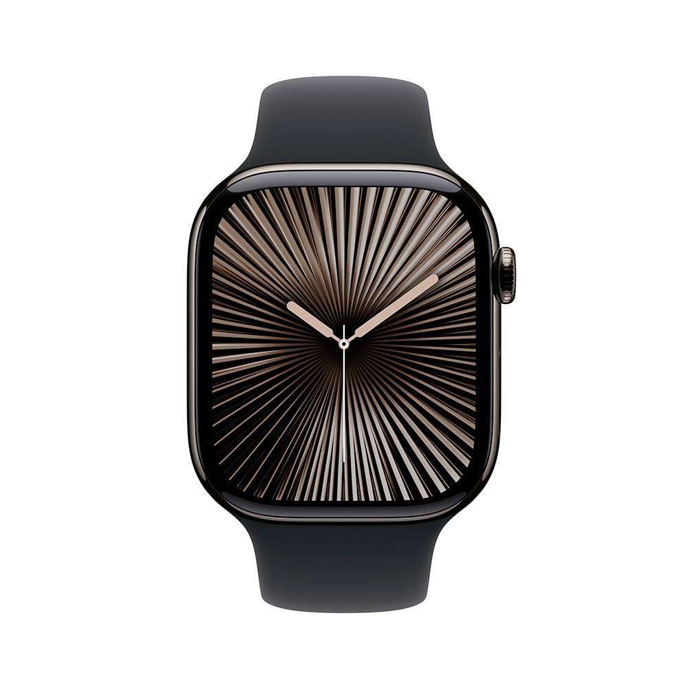 Apple Watch Series 10 GPS + Cellular 46mm Titânio Ardósia c/ Bracelete Desportiva Preta - Medium/Large - Image 8