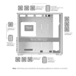 Caixa Mars Gaming E-ATX MC-NOVA XXL Alumínio Aeroespacial Vidro Temperado USB-C Branca - Image 2