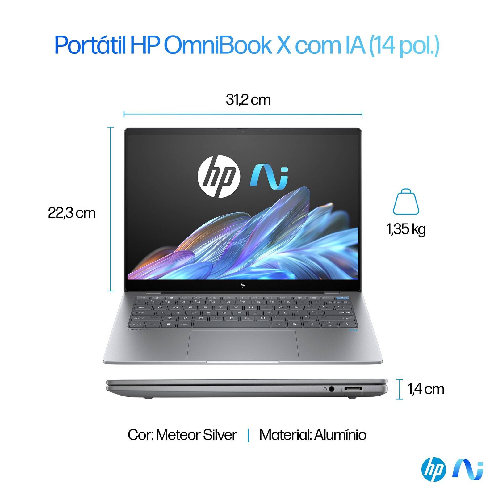 Portátil HP OmniBook X 14-fe0002np Copilot AI 14" Touch 2.2 K Snapdragon X Elite 32GB 1TB W11H - Image 9