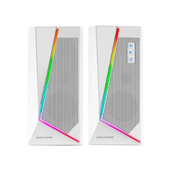 Colunas Mars Gaming MS7 Gaming Stereo 2.0 RGB 20W Peak Brancas