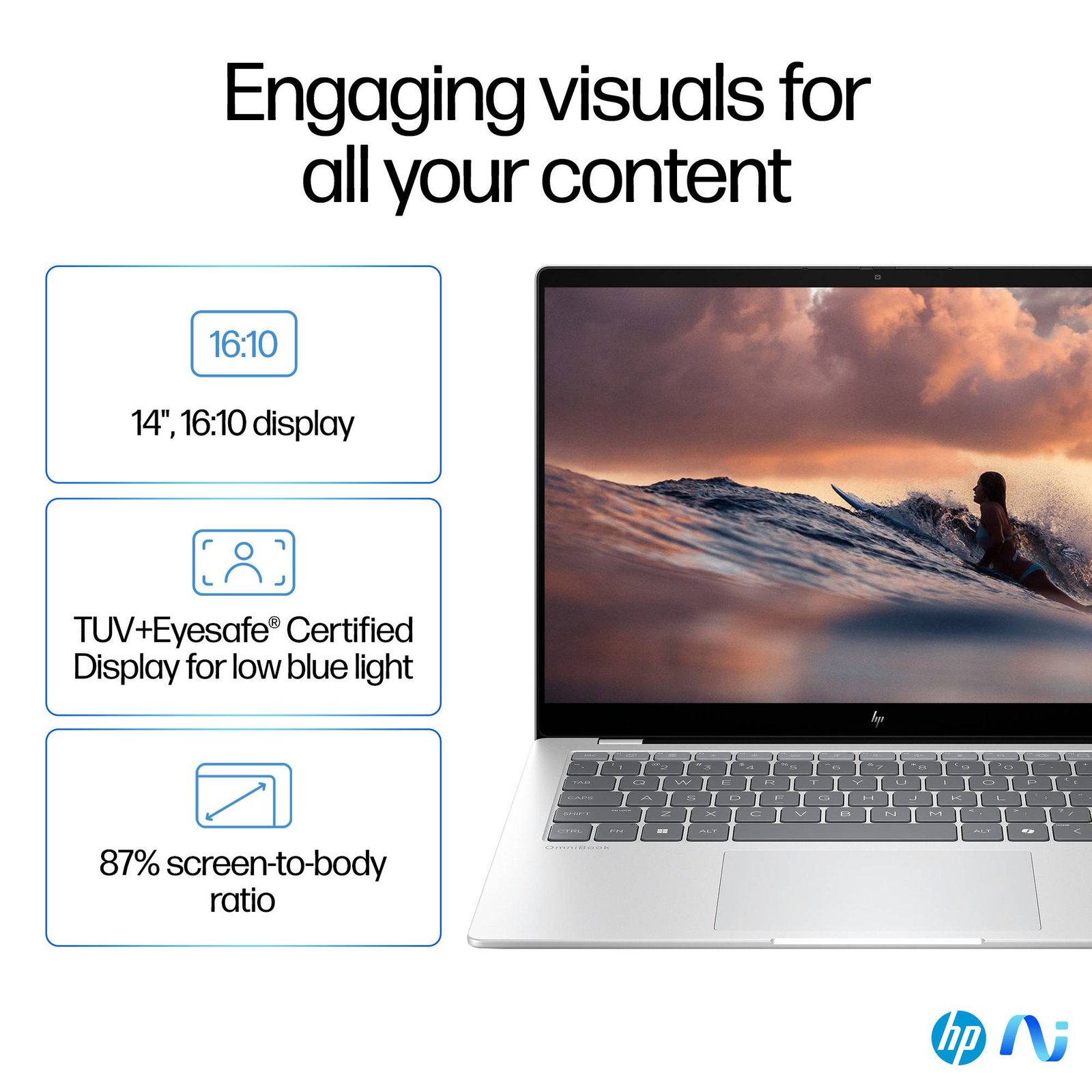 Portátil HP OmniBook X 14-fe1000np Copilot AI Snapdragon X Plus 14" Touch 2.2K+ 16GB 1TB W11H - Image 14