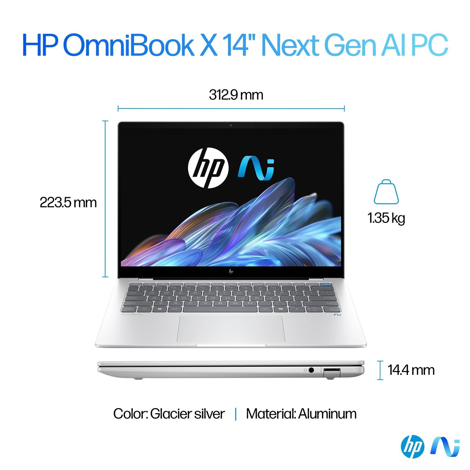 Portátil HP OmniBook X 14-fe1000np Copilot AI Snapdragon X Plus 14" Touch 2.2K+ 16GB 1TB W11H - Image 8