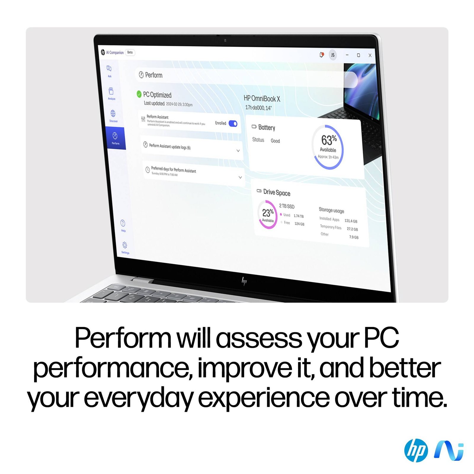 Portátil HP OmniBook X 14-fe1000np Copilot AI Snapdragon X Plus 14" Touch 2.2K+ 16GB 1TB W11H - Image 7