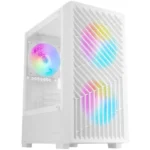 Caixa Micro ATX Mars Gaming MC-Vortex Vidro Temperado 3x Ventoinhas FRGB 12cm Branca
