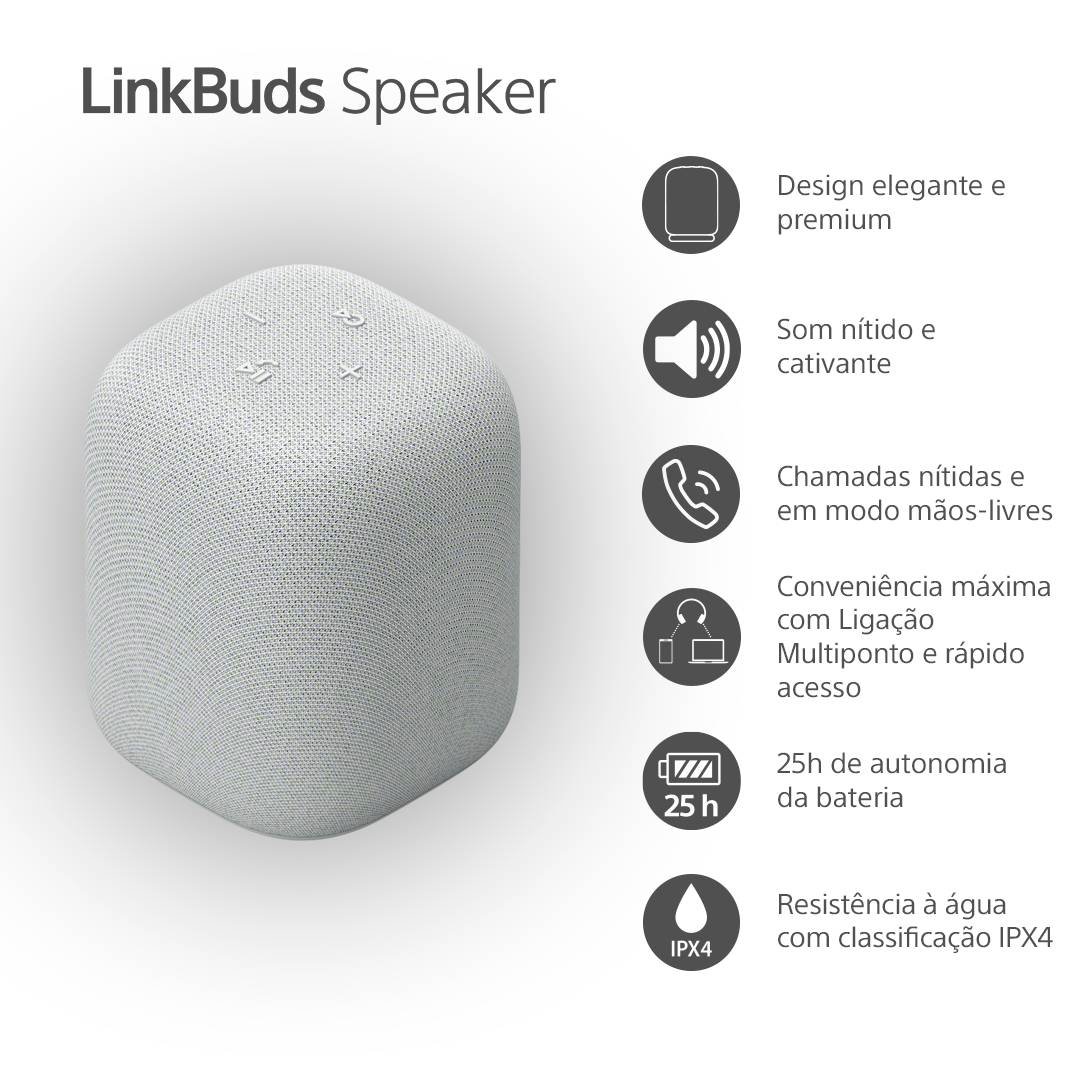 Coluna Portátil Sony LinkBuds Speaker SRS-LS1H Bluetooth Cinzento Claro - Image 6