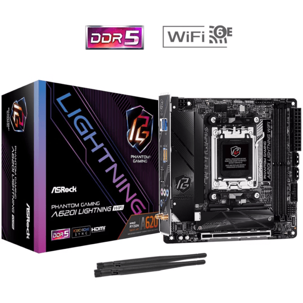 Motherboard ASRock A620I AMD A620 AM5 DDR5 Lightning WiFi