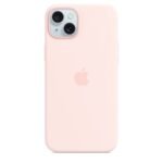 Capa Silicone Apple iPhone 15 Plus com MagSafe Rosa Claro