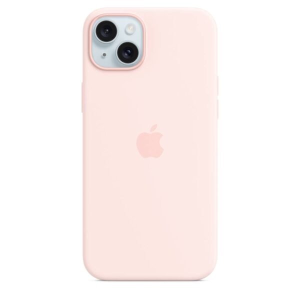 Capa Silicone Apple iPhone 15 Plus com MagSafe Rosa Claro
