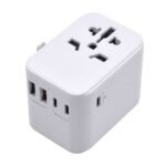 Adaptador de Corrente Ewent EW1470 Universal para EU/EUA/UK/AUS/CN/BR + Dual USB-A + 3x USB-C Branco