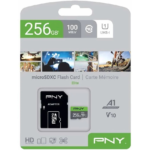 Cartão de Memória MicroSDXC 256GB (Classe 10) + Adaptador - PNY