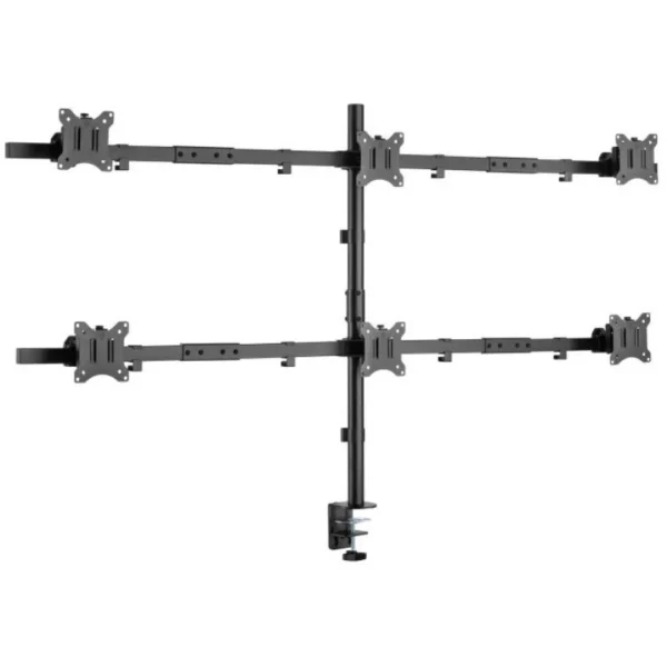 Suporte Equip de Secretária para 6 Ecrãs 17"-32" VESA 7KG Preto