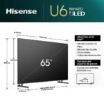 Televisão Smart TV Hisense 65U6NQ (2024) 65" ULED Mini-LED 4K UHD VIDAA - Image 2