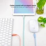 Nanocable Pack 3 Mesh USB 2.0 para cabos Lightning macho/macho 1m rosa/azul/verde - Image 2