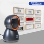 Leitor Código Barras Ewent EW3450 Desktop Hands-Free USB, 1D/2D/QR 360º Preto - Image 2