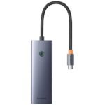 Adaptador USB-C Baseus UltraJoy Series 5-em-1 3x USB-A + USB-C 100W + RJ45 Cinza - Image 2