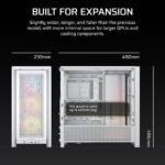 Caixa Extended-ATX Corsair Frame 4000D RS ARGB Vidro Temperado Branca - Image 3
