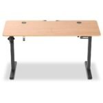 Secretária Elevatória Elétrica Offy Ryva (140x60cm) Preta/Madeira (Oak) - Image 8