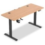 Secretária Elevatória Elétrica Offy Ryva (140x60cm) Preta/Madeira (Oak) - Image 7