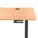 Secretária Elevatória Elétrica Offy Ryva (140x60cm) Preta/Madeira (Oak) - Image 2