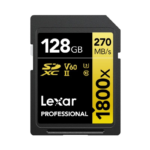 Cartão de Memória Lexar Professional 1800x SDXC 128GB UHS-II U3 V60 Classe 10