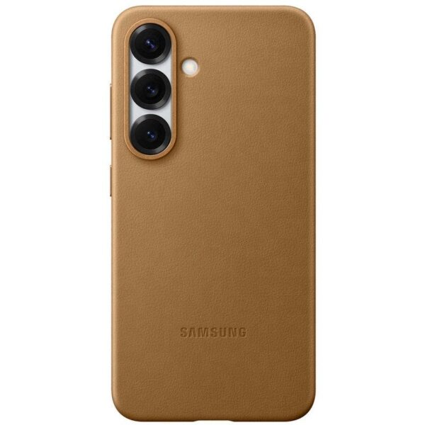Capa de Pele Vegan Samsung Castanha para Galaxy S25