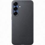 Capa Samsung de Pele Vegan Preta para Galaxy S25 Plus