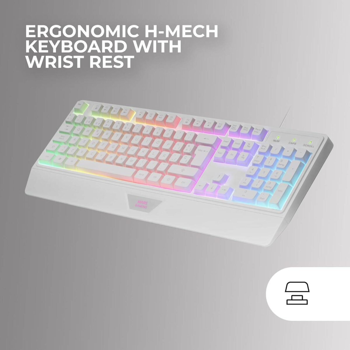Bundle Mars Gaming MCP-124 Combo RGB Branco (Teclado + Rato + Tapete) - Image 5