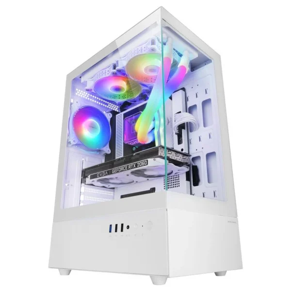 Caixa Mars Gaming MC-XO ATX com Duplo Vidro Temperado, Ventoinha FRGB 120mm e Duas Câmaras Branca