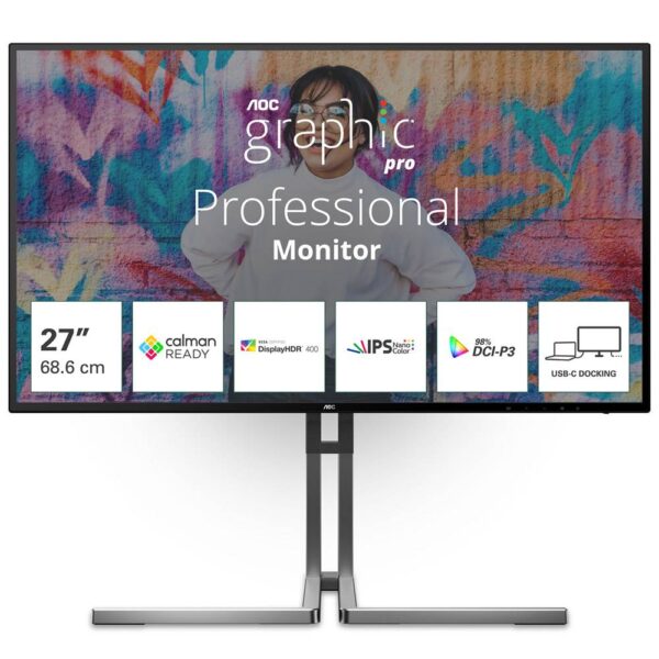 Monitor AOC Graphic Pro U27U3CV IPS 27" 4K UHD 60Hz 4ms Adaptive-Sync