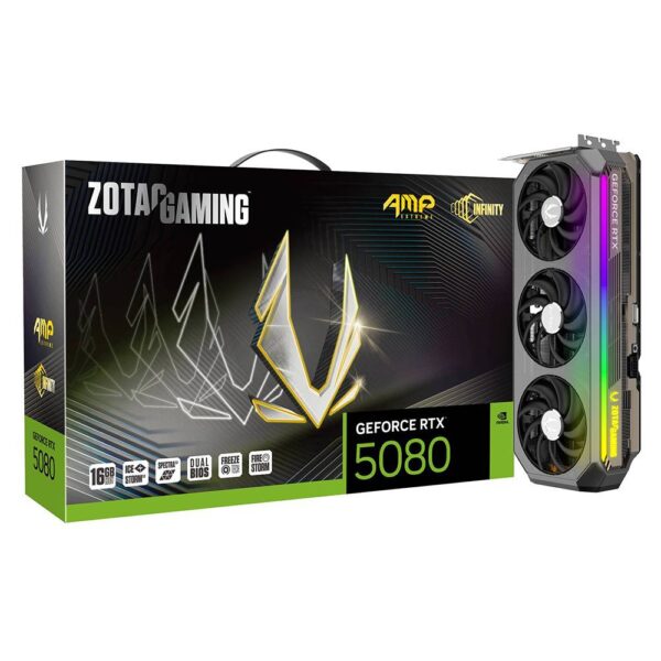 Placa Gráfica Zotac Gaming NVIDIA GeForce RTX 5080 "Blackwell" AMP Extreme Infinity 16GB GDDR7 DLSS4